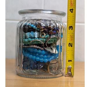 Blue/Silver Mystery Jewelry Jar w at least 15x pcs (maybe more!)